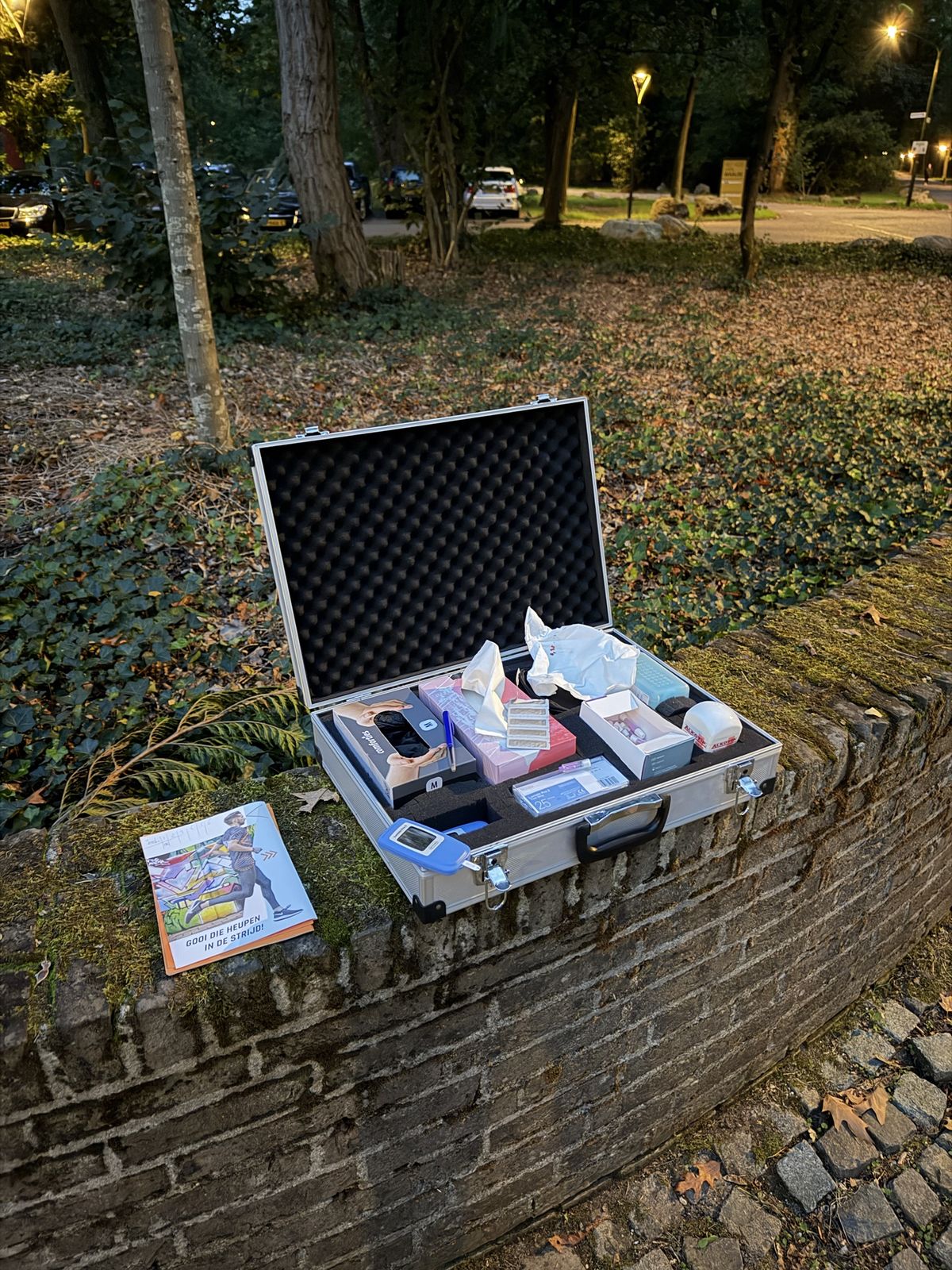 Koffer met meetapparatuur voor de lactaattest